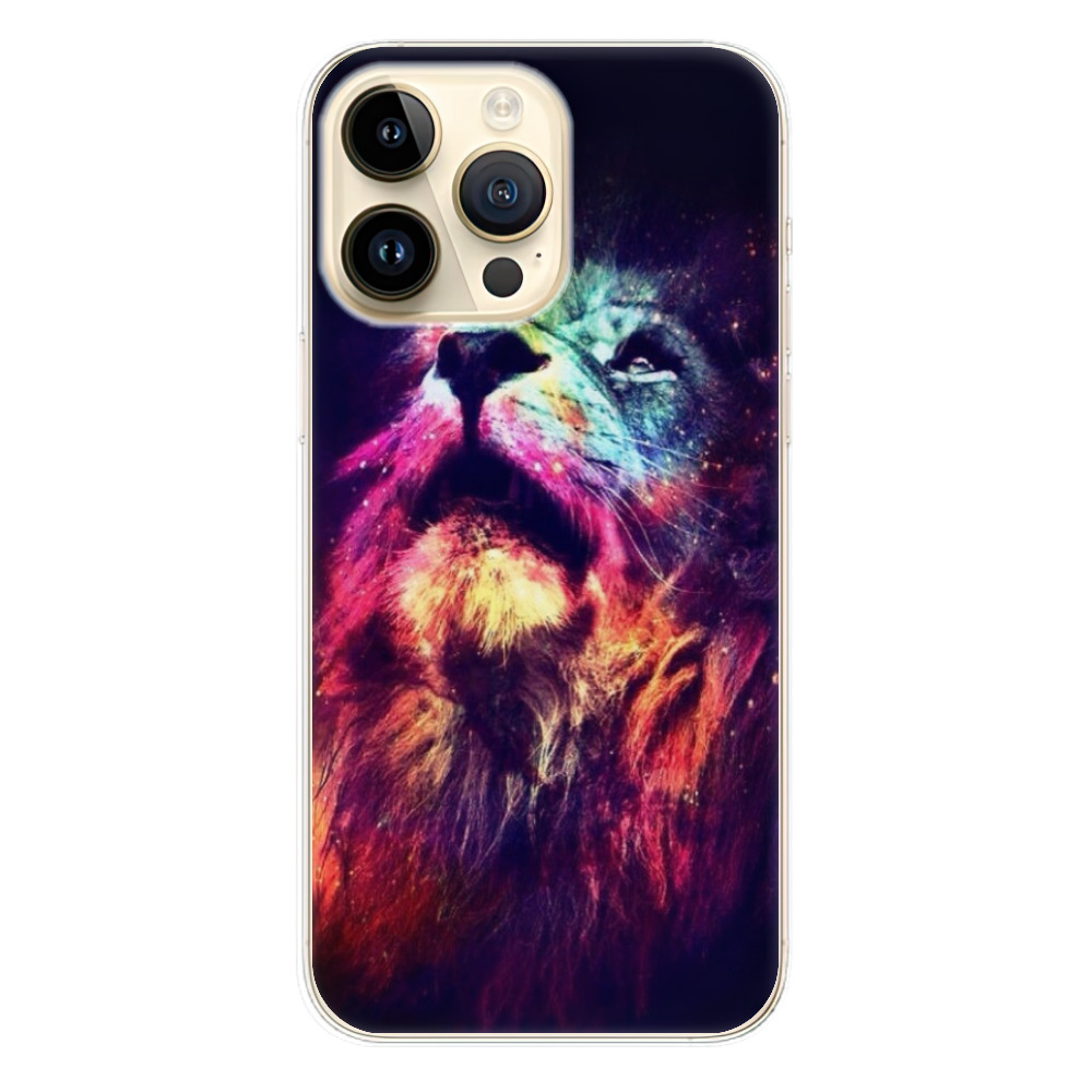 Odolné silikonové pouzdro iSaprio - Lion in Colors - Apple iPhone 14 Pro Max (Odolný silikonový kryt, obal, pouzdro iSaprio - Lion in Colors na mobilní telefon Apple iPhone 14 Pro Max)