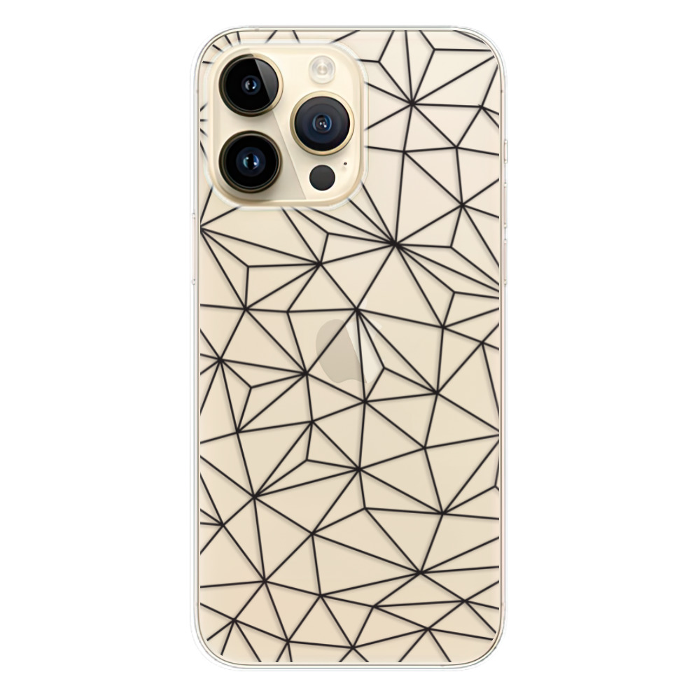 Odolné silikonové pouzdro iSaprio - Abstract Triangles 03 - black - iPhone 14 Pro Max
