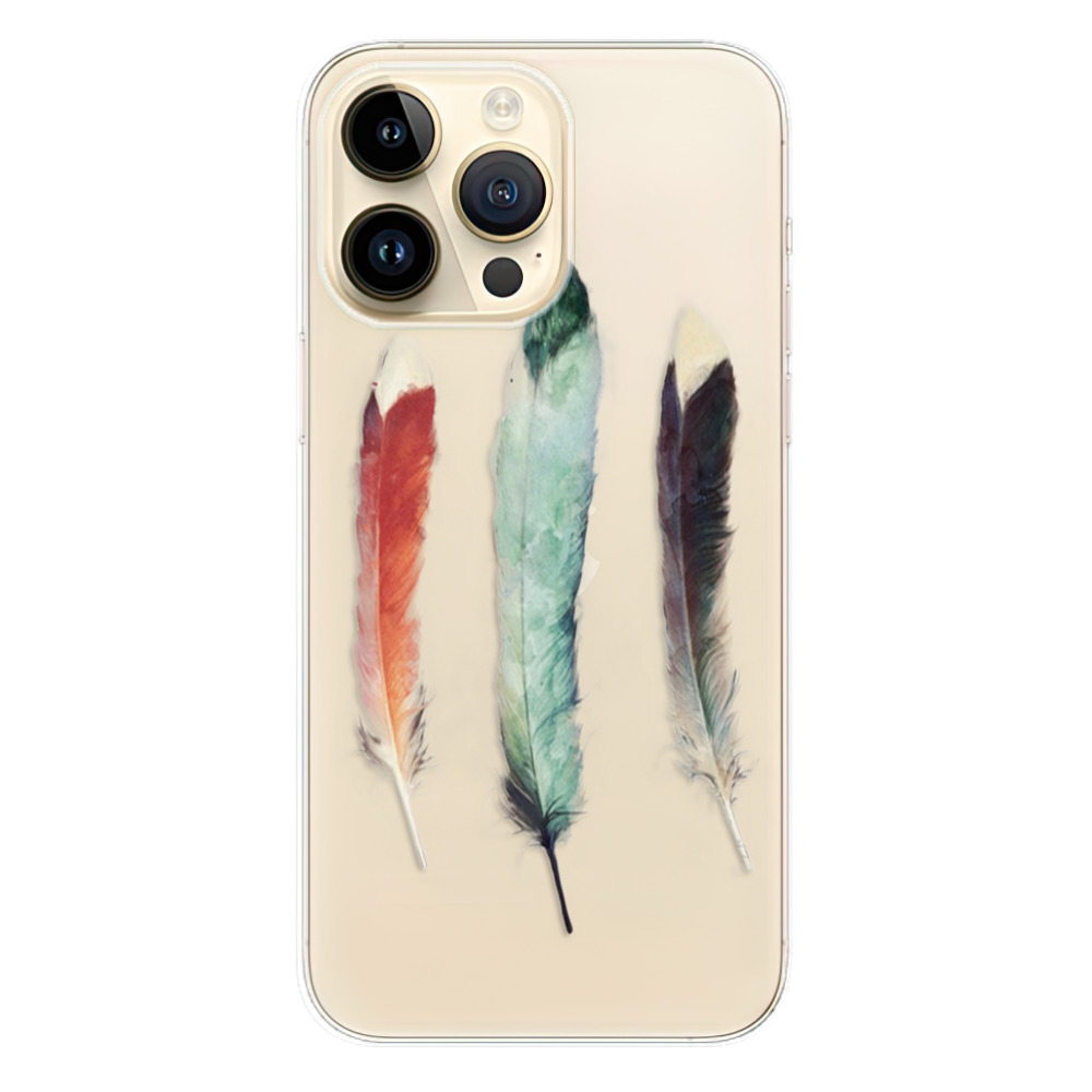 Odolné silikonové pouzdro iSaprio - Three Feathers - iPhone 14 Pro Max