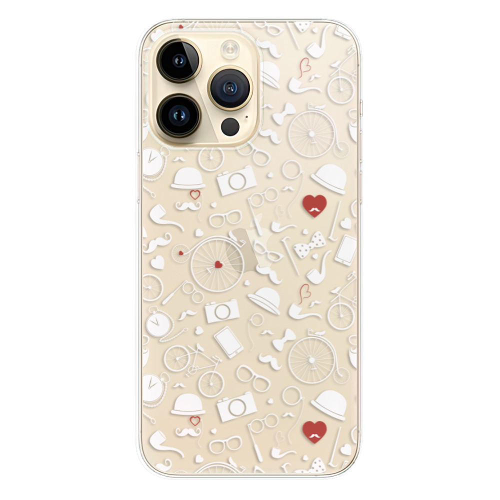 Odolné silikonové pouzdro iSaprio - Vintage Pattern 01 - white - iPhone 14 Pro Max