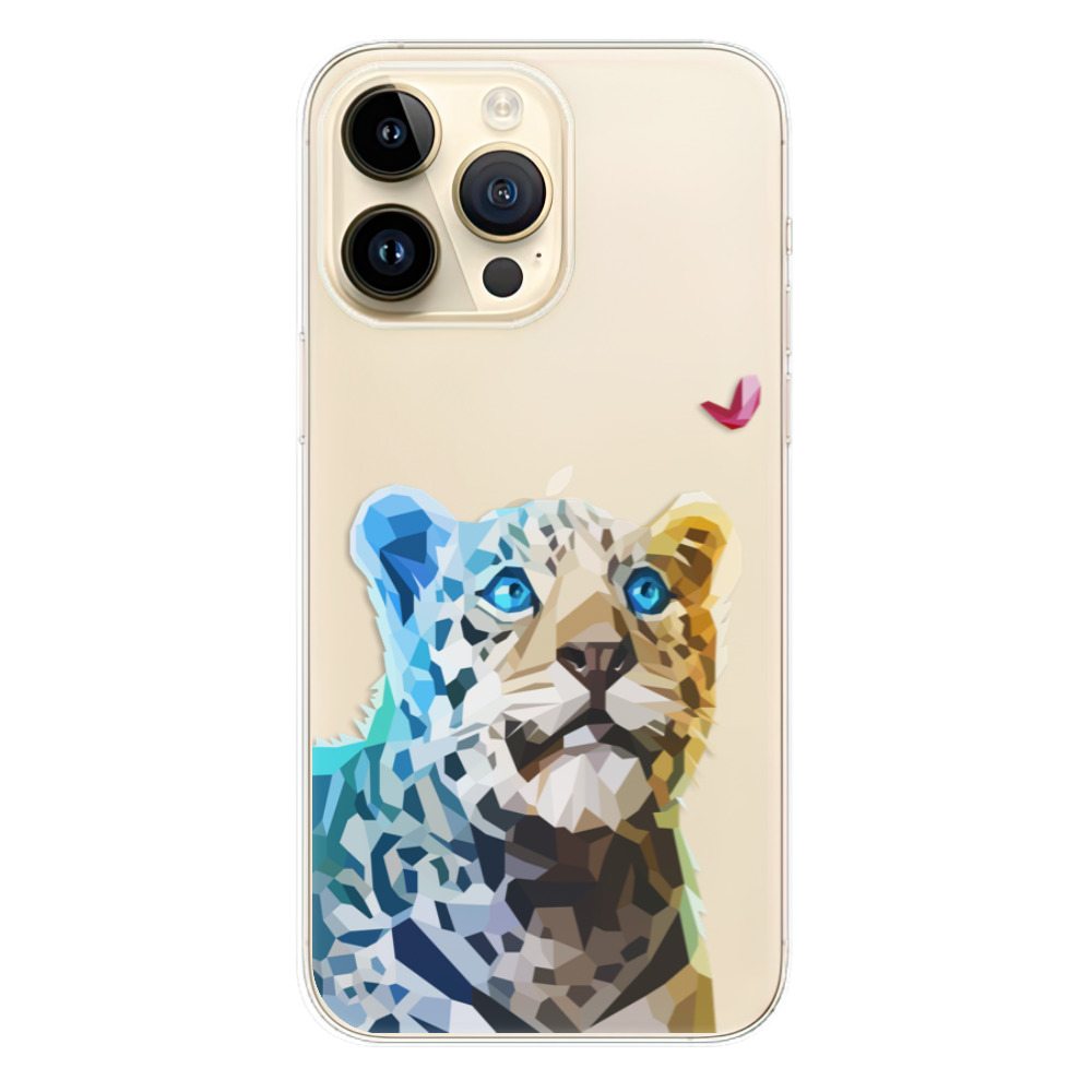 Odolné silikonové pouzdro iSaprio - Leopard With Butterfly - iPhone 14 Pro Max