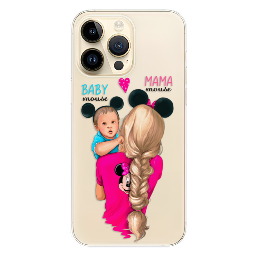 Odolné silikonové pouzdro iSaprio - Mama Mouse Blonde and Boy - iPhone 14 Pro Max
