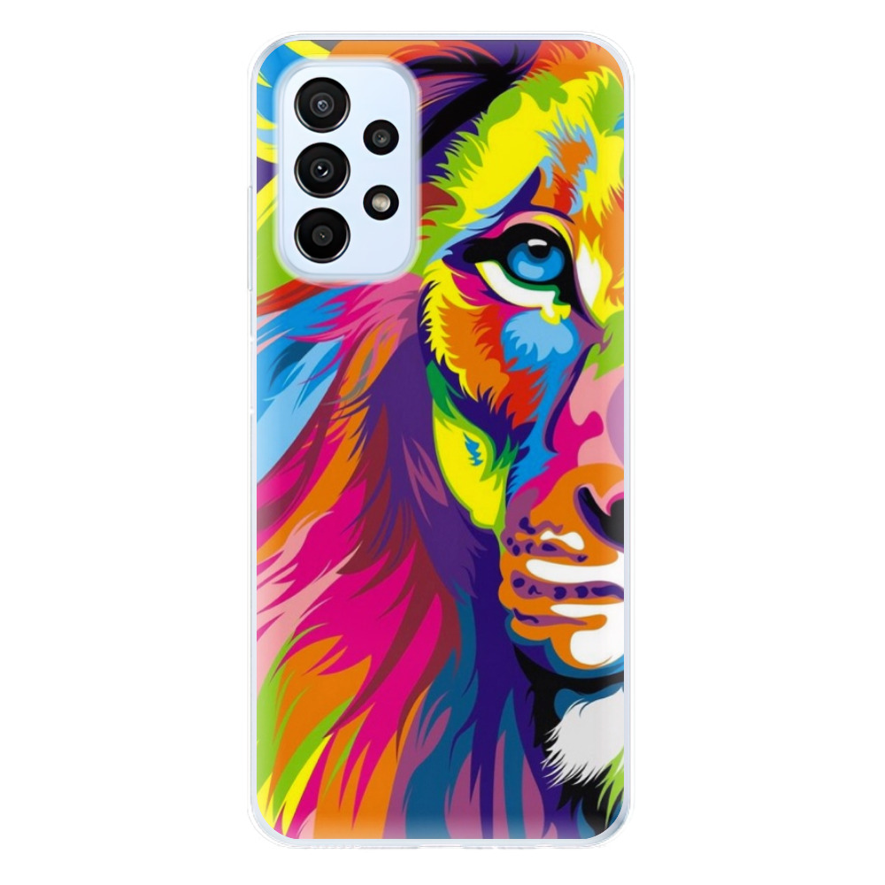 Odolné silikonové pouzdro iSaprio - Rainbow Lion - Samsung Galaxy A23 / A23 5G