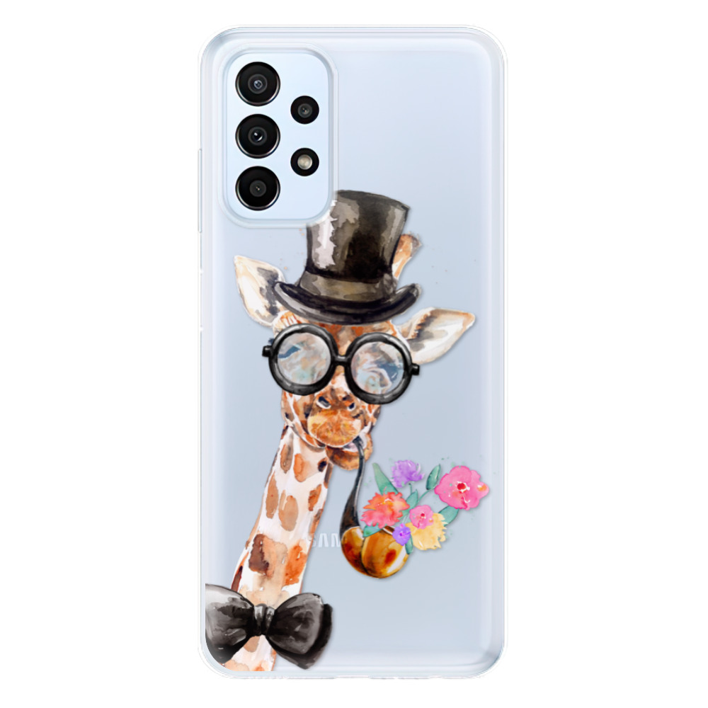 Odolné silikonové pouzdro iSaprio - Sir Giraffe - Samsung Galaxy A23 / A23 5G