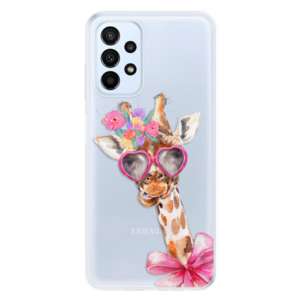 Odolné silikonové pouzdro iSaprio - Lady Giraffe - Samsung Galaxy A23 / A23 5G