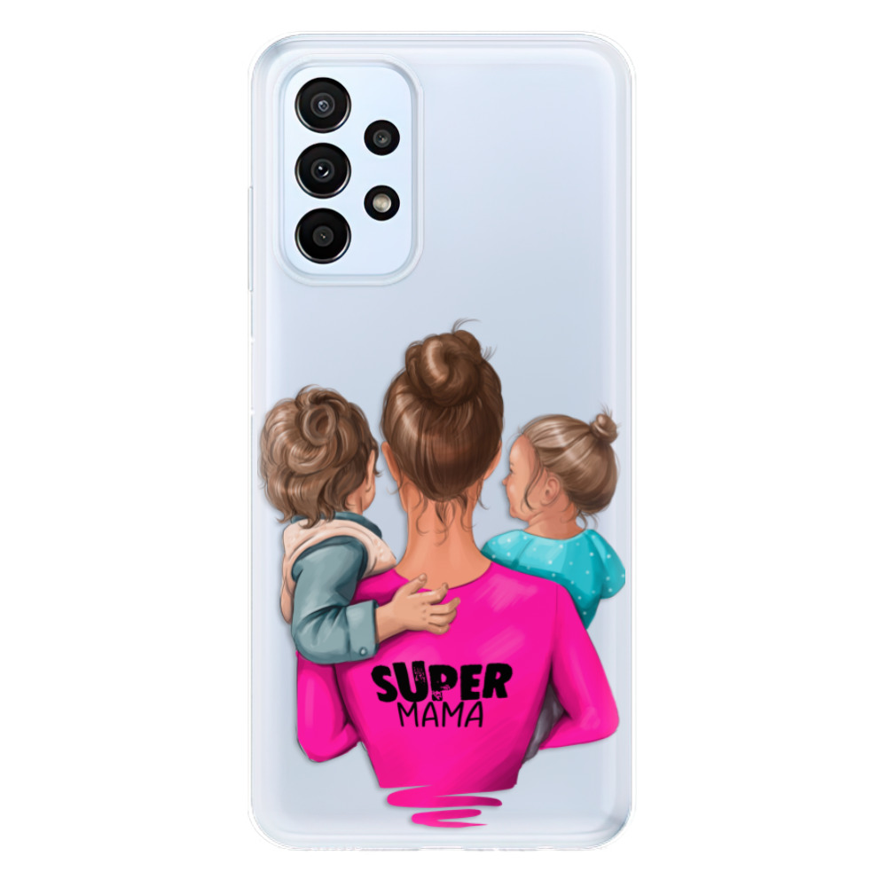 Odolné silikonové pouzdro iSaprio - Super Mama - Boy and Girl - Samsung Galaxy A23 / A23 5G