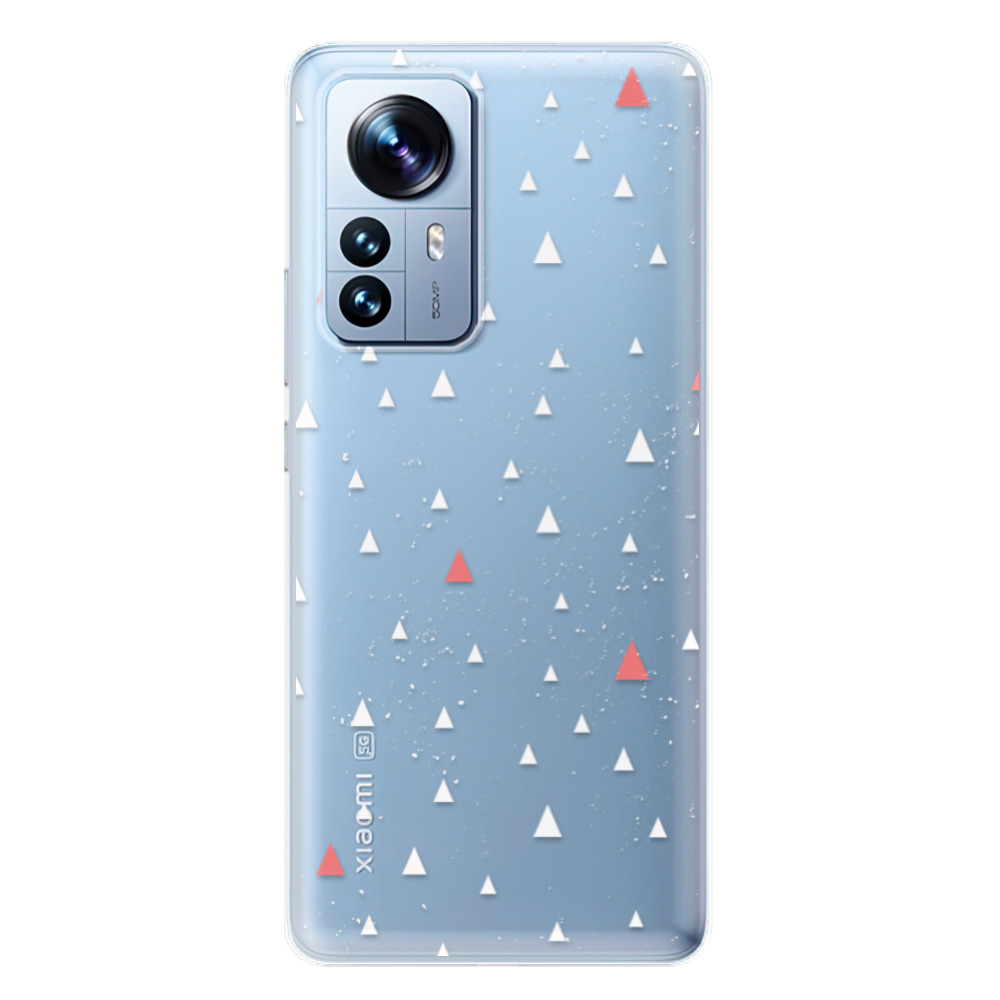 Odolné silikonové pouzdro iSaprio - Abstract Triangles 02 - white - Xiaomi 12 Pro