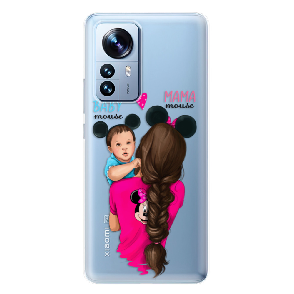 Odolné silikonové pouzdro iSaprio - Mama Mouse Brunette and Boy - Xiaomi 12 Pro