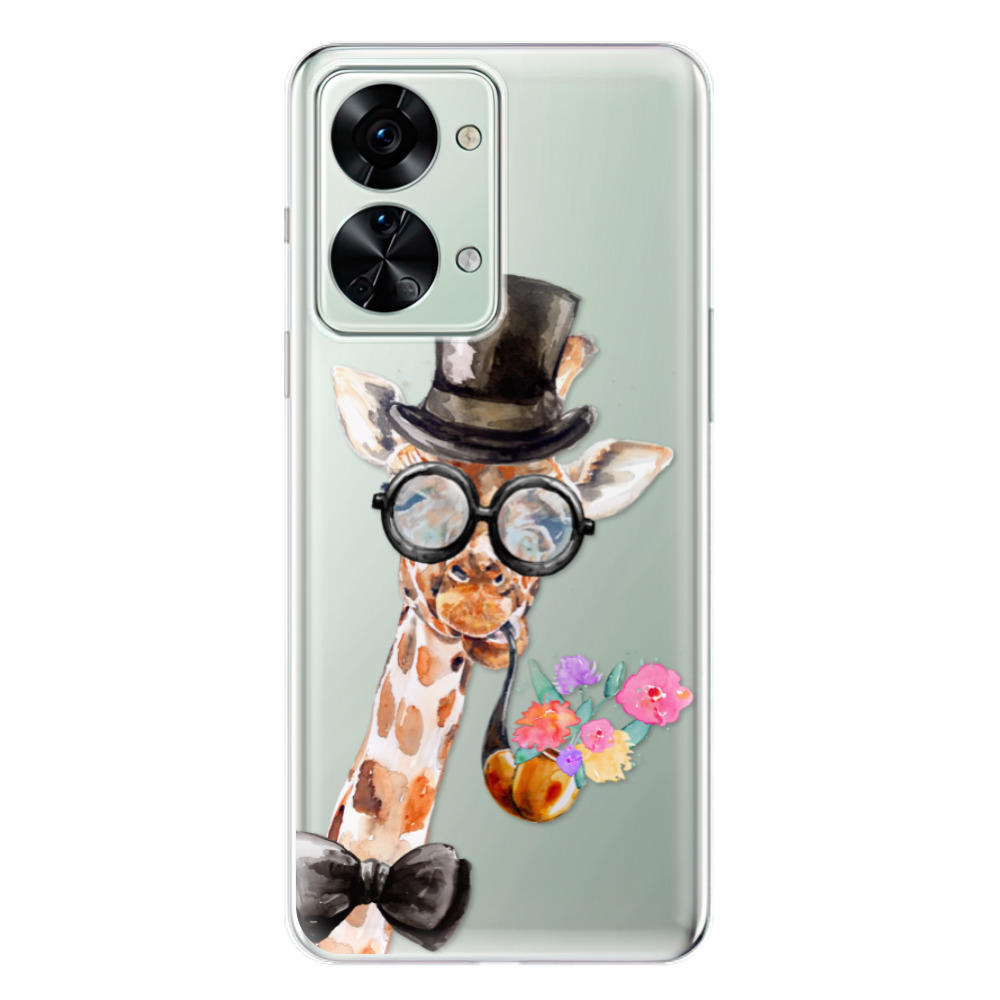 Odolné silikonové pouzdro iSaprio - Sir Giraffe - OnePlus Nord 2T 5G