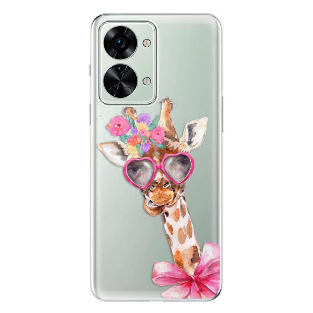 Odolné silikonové pouzdro iSaprio - Lady Giraffe - OnePlus Nord 2T 5G