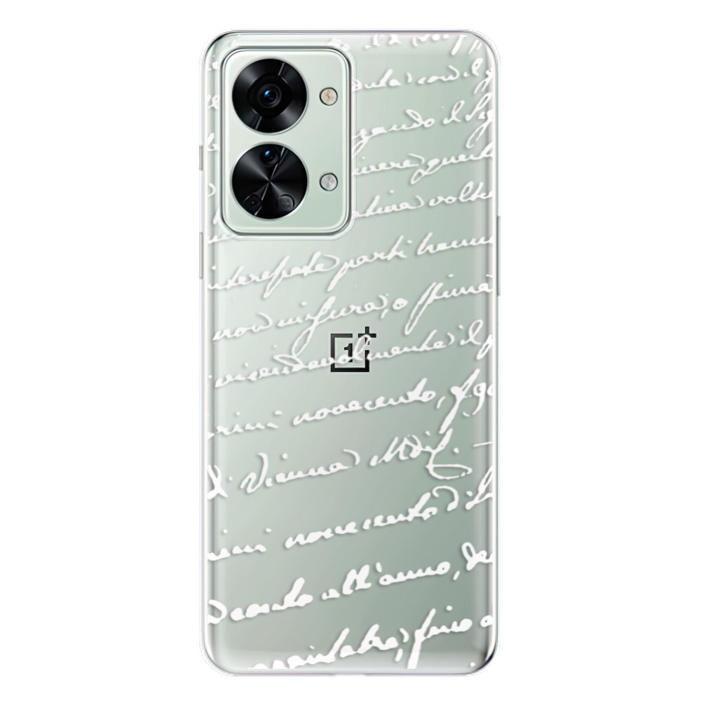 Odolné silikonové pouzdro iSaprio - Handwriting 01 - white - OnePlus Nord 2T 5G