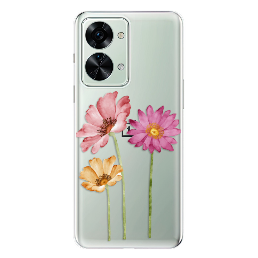 Odolné silikonové pouzdro iSaprio - Three Flowers - OnePlus Nord 2T 5G