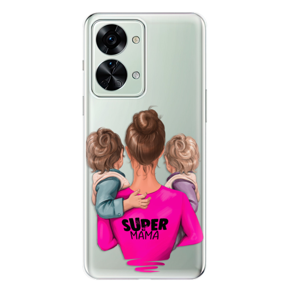 Odolné silikonové pouzdro iSaprio - Super Mama - Two Boys - OnePlus Nord 2T 5G