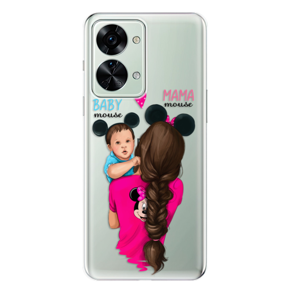 Odolné silikonové pouzdro iSaprio - Mama Mouse Brunette and Boy - OnePlus Nord 2T 5G