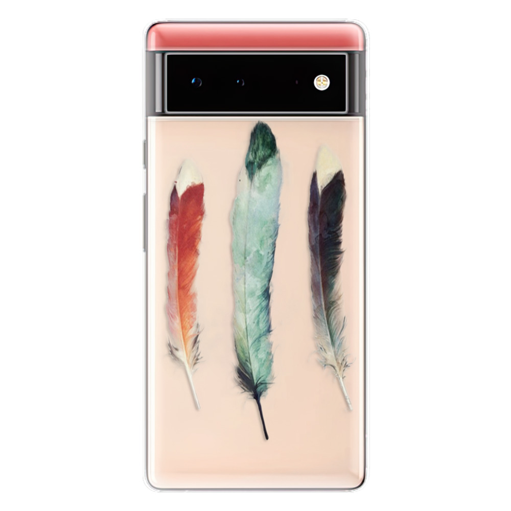Odolné silikonové pouzdro iSaprio - Three Feathers - Google Pixel 6 5G