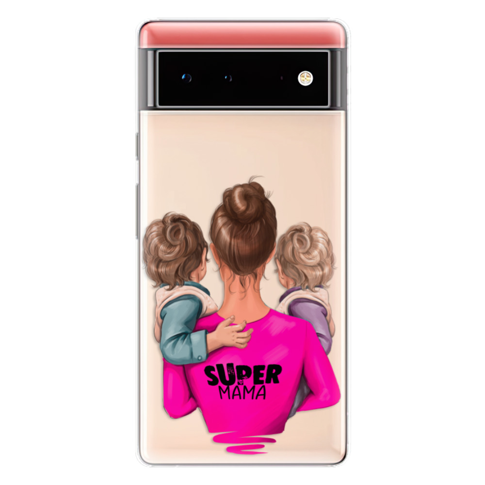 Odolné silikonové pouzdro iSaprio - Super Mama - Two Boys - Google Pixel 6 5G