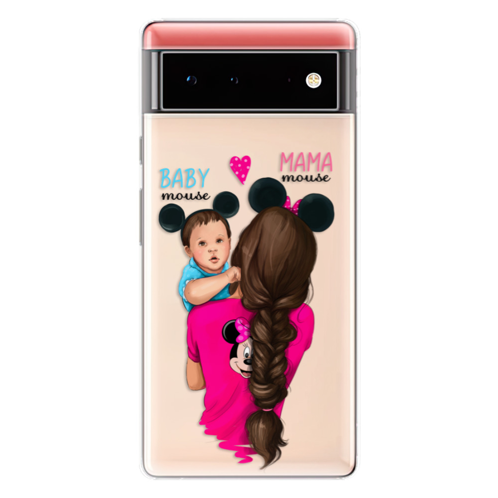 Odolné silikonové pouzdro iSaprio - Mama Mouse Brunette and Boy - Google Pixel 6 5G