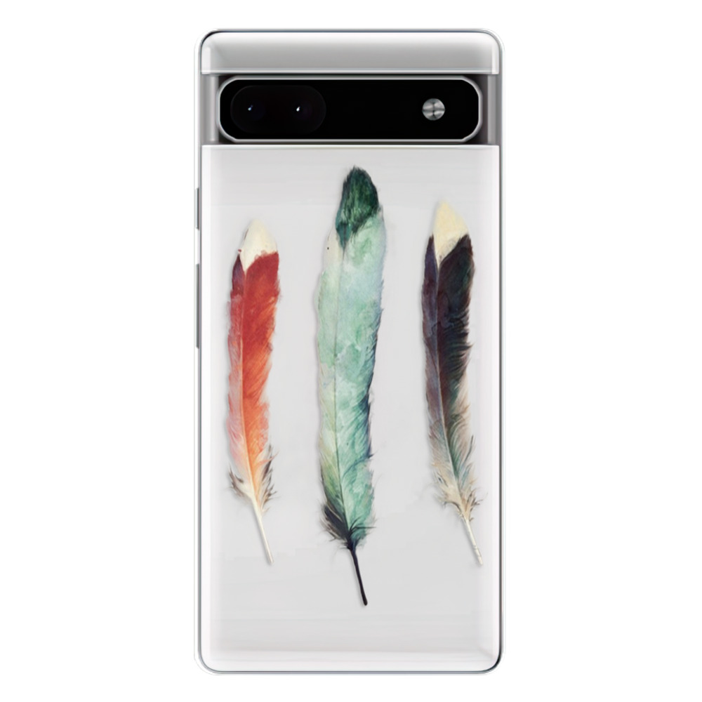 Odolné silikonové pouzdro iSaprio - Three Feathers - Google Pixel 6a 5G