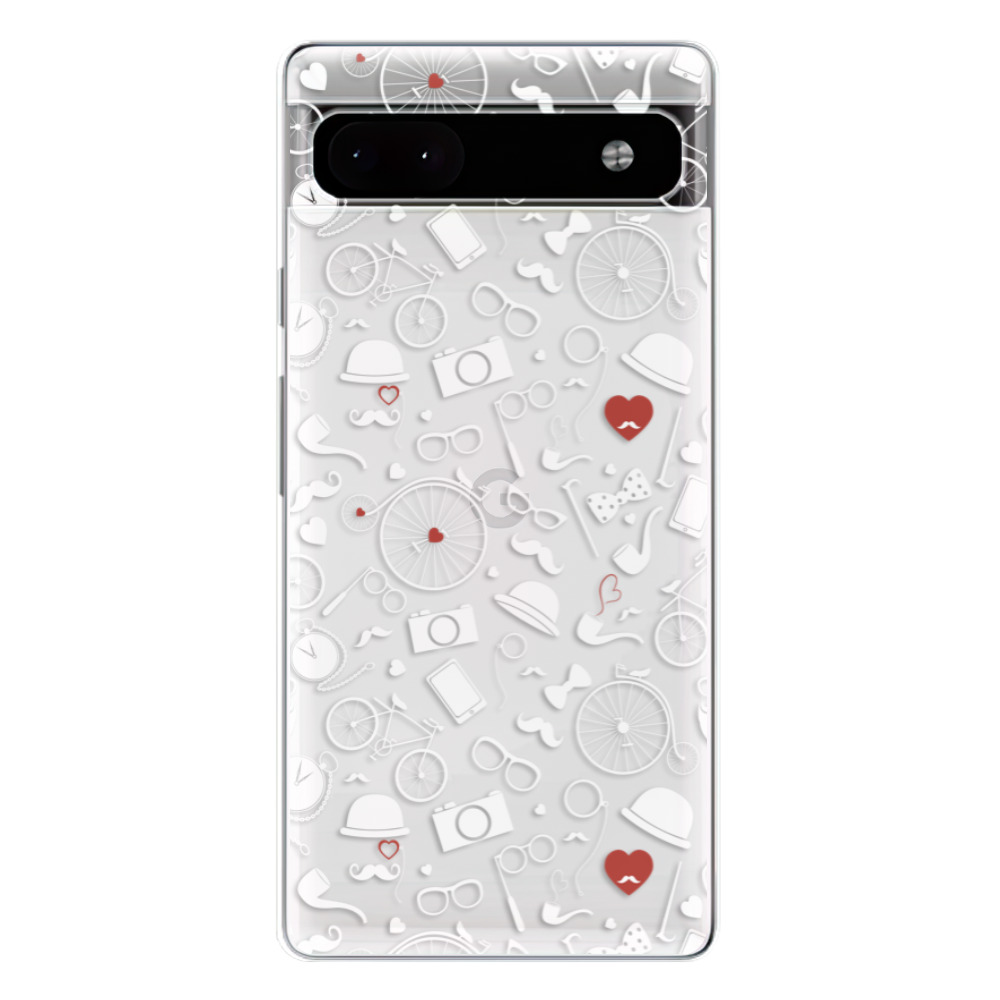 Odolné silikonové pouzdro iSaprio - Vintage Pattern 01 - white - Google Pixel 6a 5G