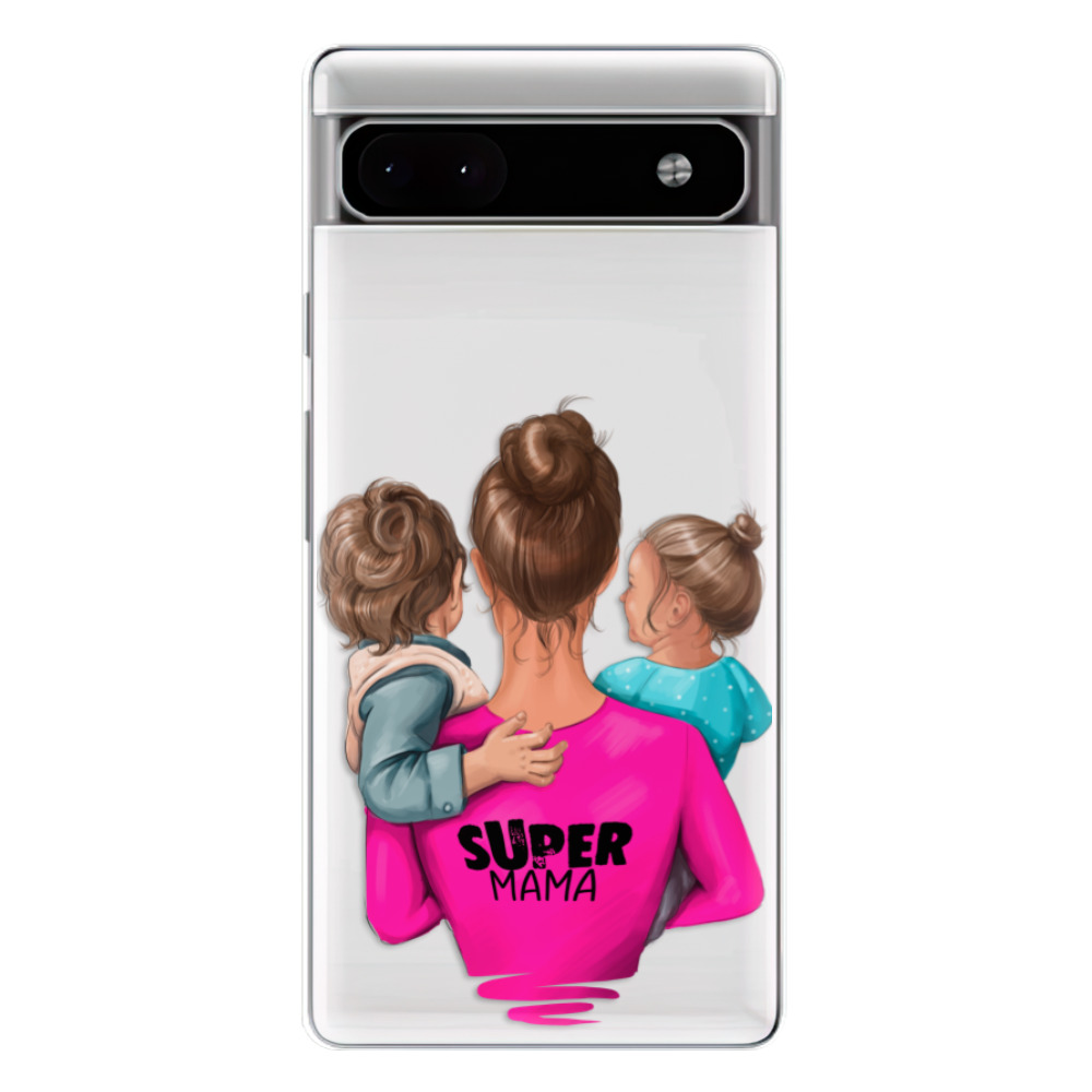 Odolné silikonové pouzdro iSaprio - Super Mama - Boy and Girl - Google Pixel 6a 5G