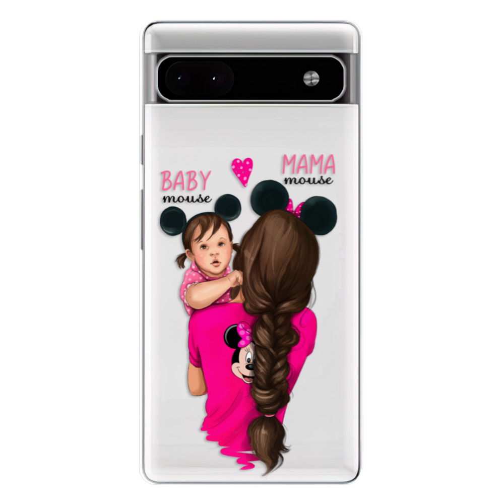 Odolné silikonové pouzdro iSaprio - Mama Mouse Brunette and Girl - Google Pixel 6a 5G