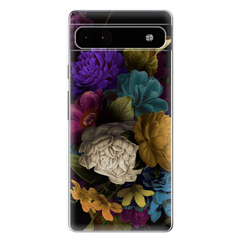 Odolné silikonové pouzdro iSaprio - Dark Flowers - Google Pixel 6a 5G