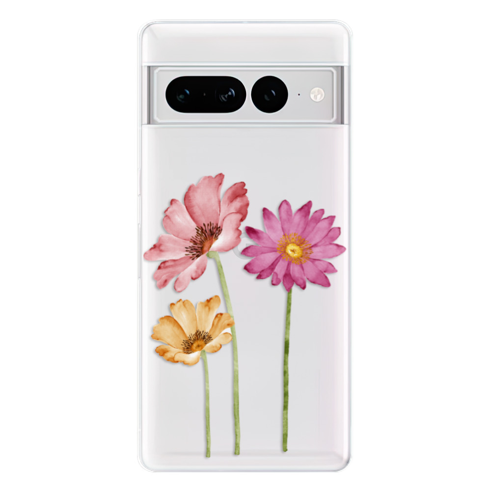 Odolné silikonové pouzdro iSaprio - Three Flowers - Google Pixel 7 Pro 5G