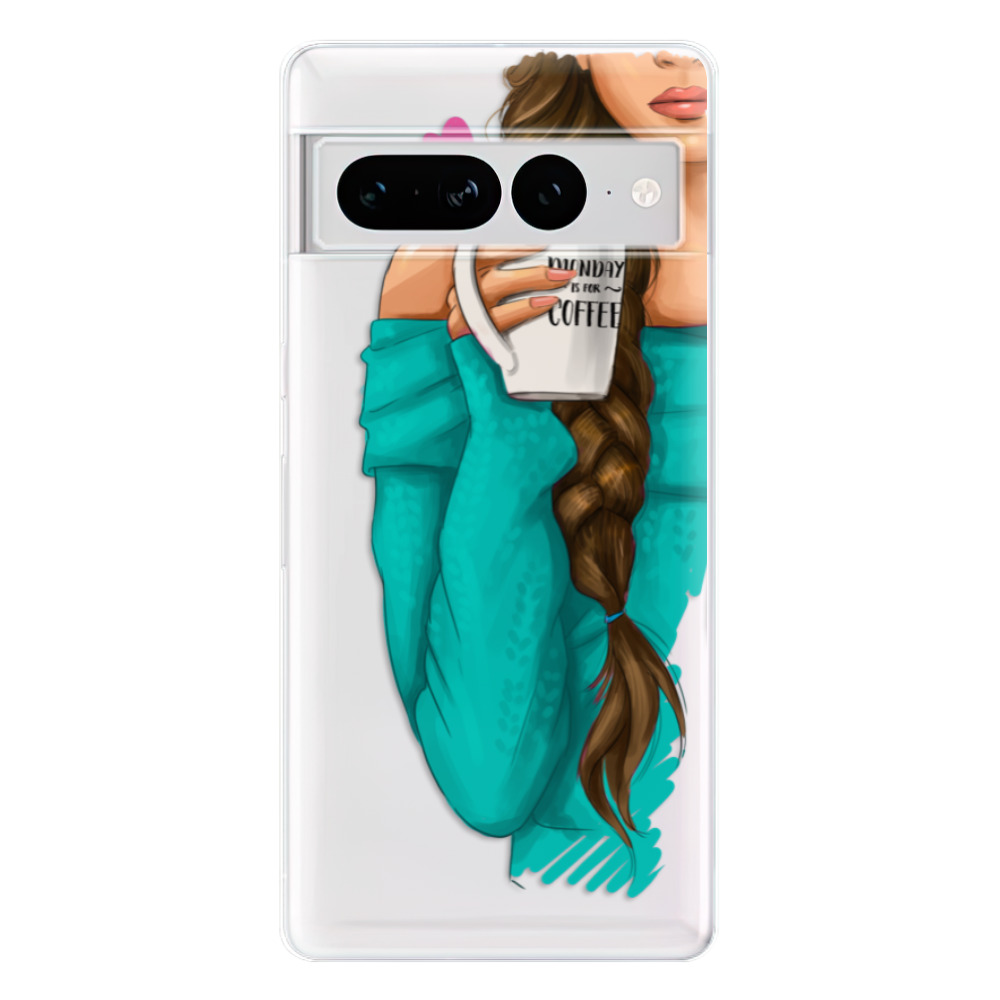 Odolné silikonové pouzdro iSaprio - My Coffe and Brunette Girl - Google Pixel 7 Pro 5G