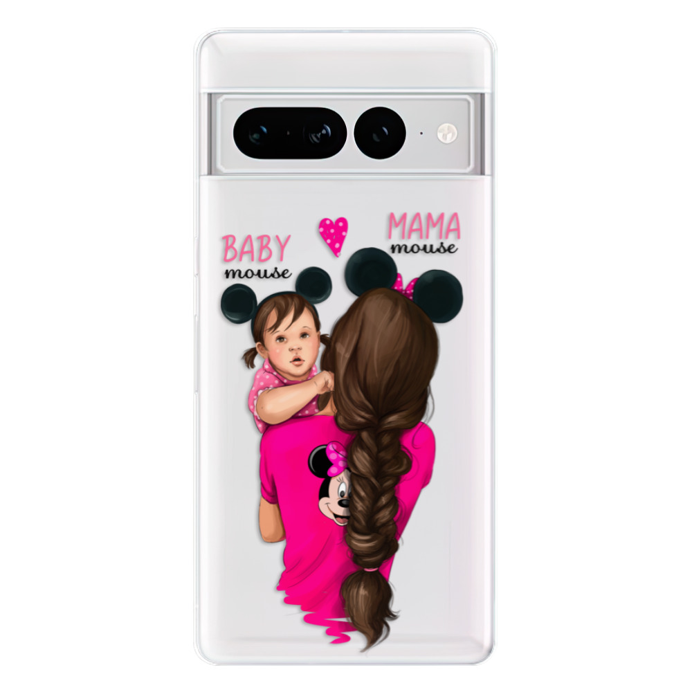 Odolné silikonové pouzdro iSaprio - Mama Mouse Brunette and Girl - Google Pixel 7 Pro 5G