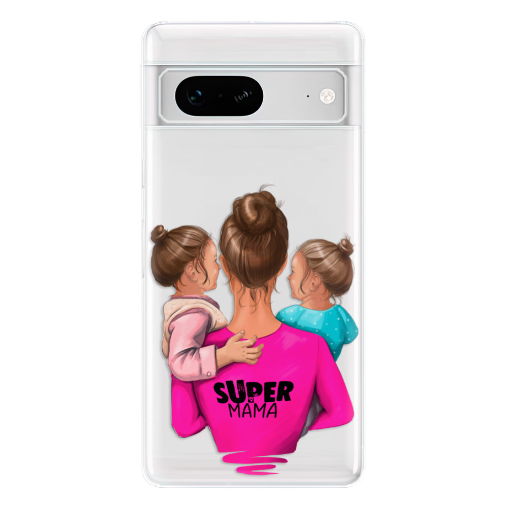 Odolné silikonové pouzdro iSaprio - Super Mama - Two Girls - Google Pixel 7 5G
