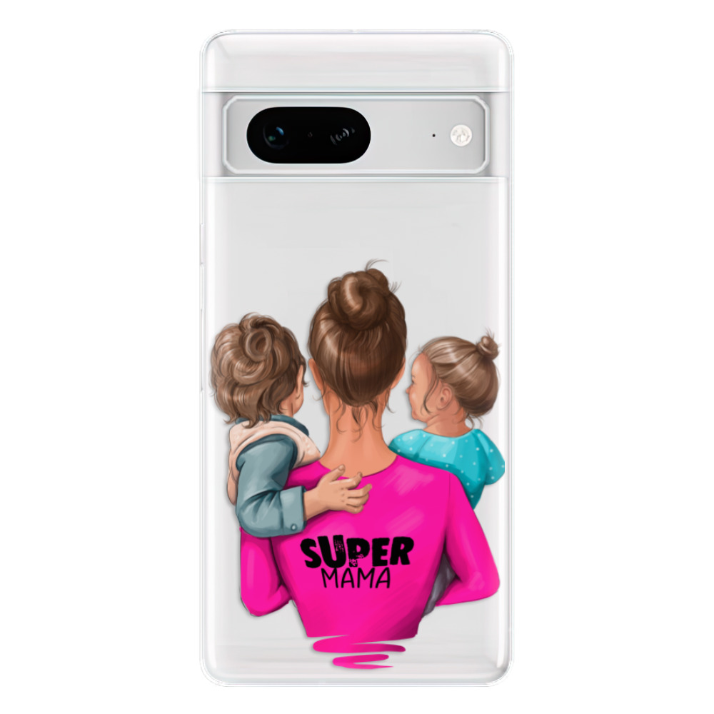 Odolné silikonové pouzdro iSaprio - Super Mama - Boy and Girl - Google Pixel 7 5G