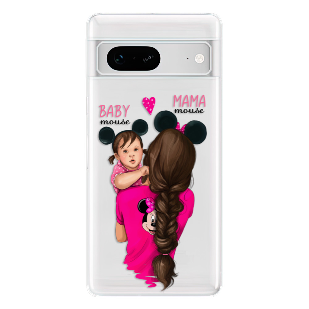 Odolné silikonové pouzdro iSaprio - Mama Mouse Brunette and Girl - Google Pixel 7 5G