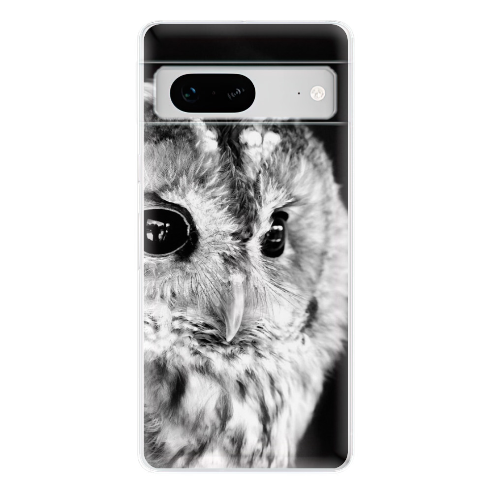 Odolné silikonové pouzdro iSaprio - BW Owl - Google Pixel 7 5G