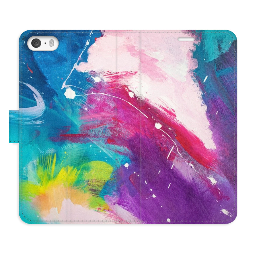 Levně Flipové pouzdro iSaprio - Abstract Paint 05 - iPhone 5/5S/SE