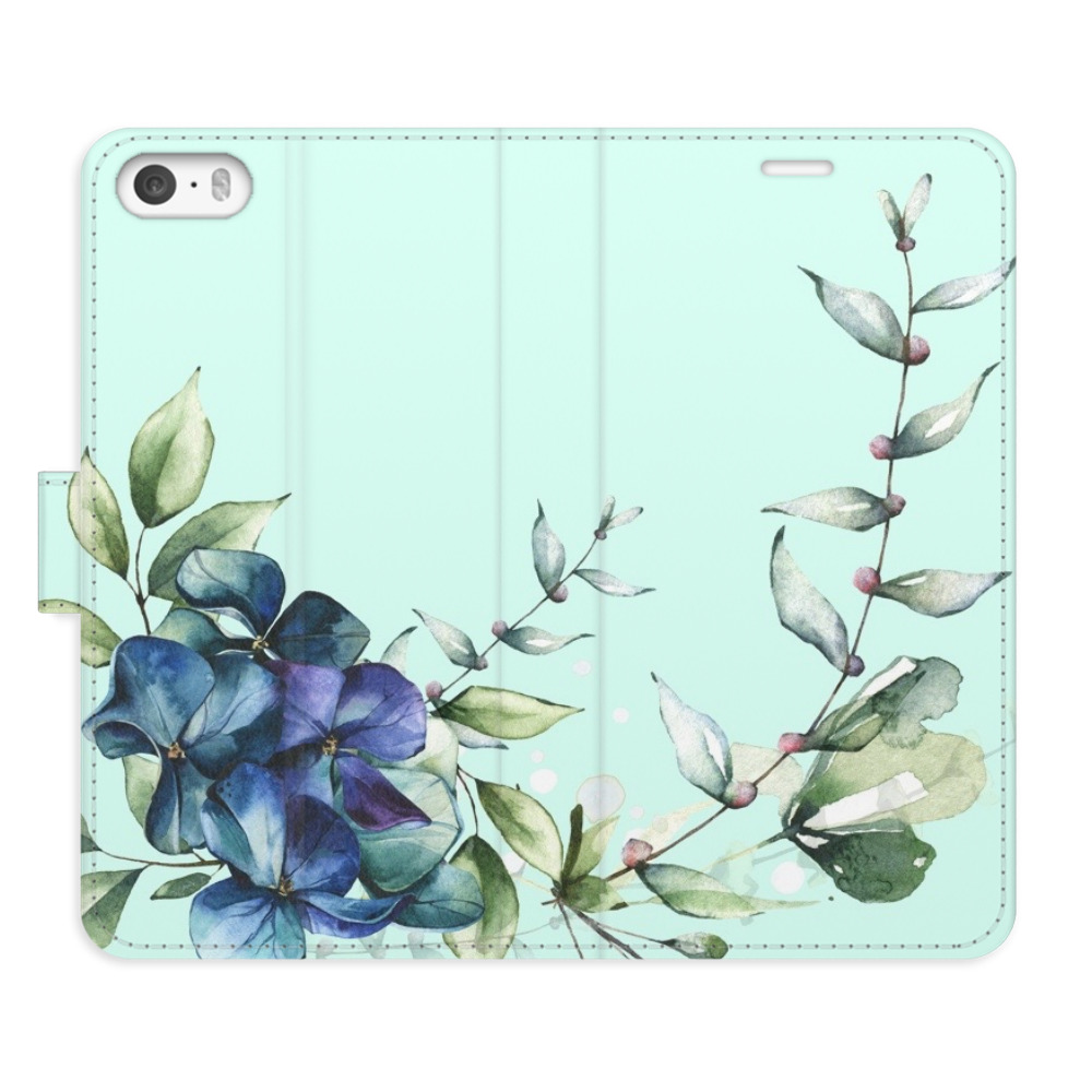 Flipové pouzdro iSaprio - Blue Flowers - iPhone 5/5S/SE