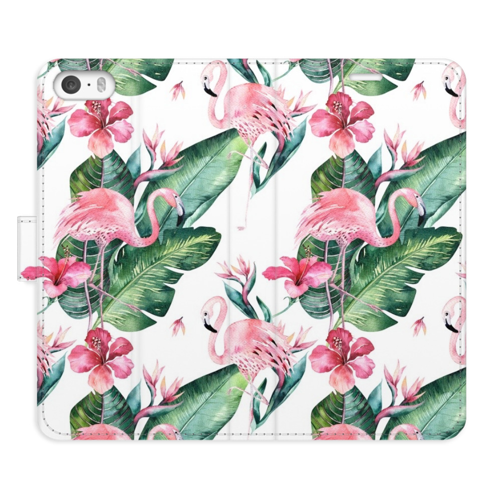 Flipové pouzdro iSaprio - Flamingos Pattern - iPhone 5/5S/SE