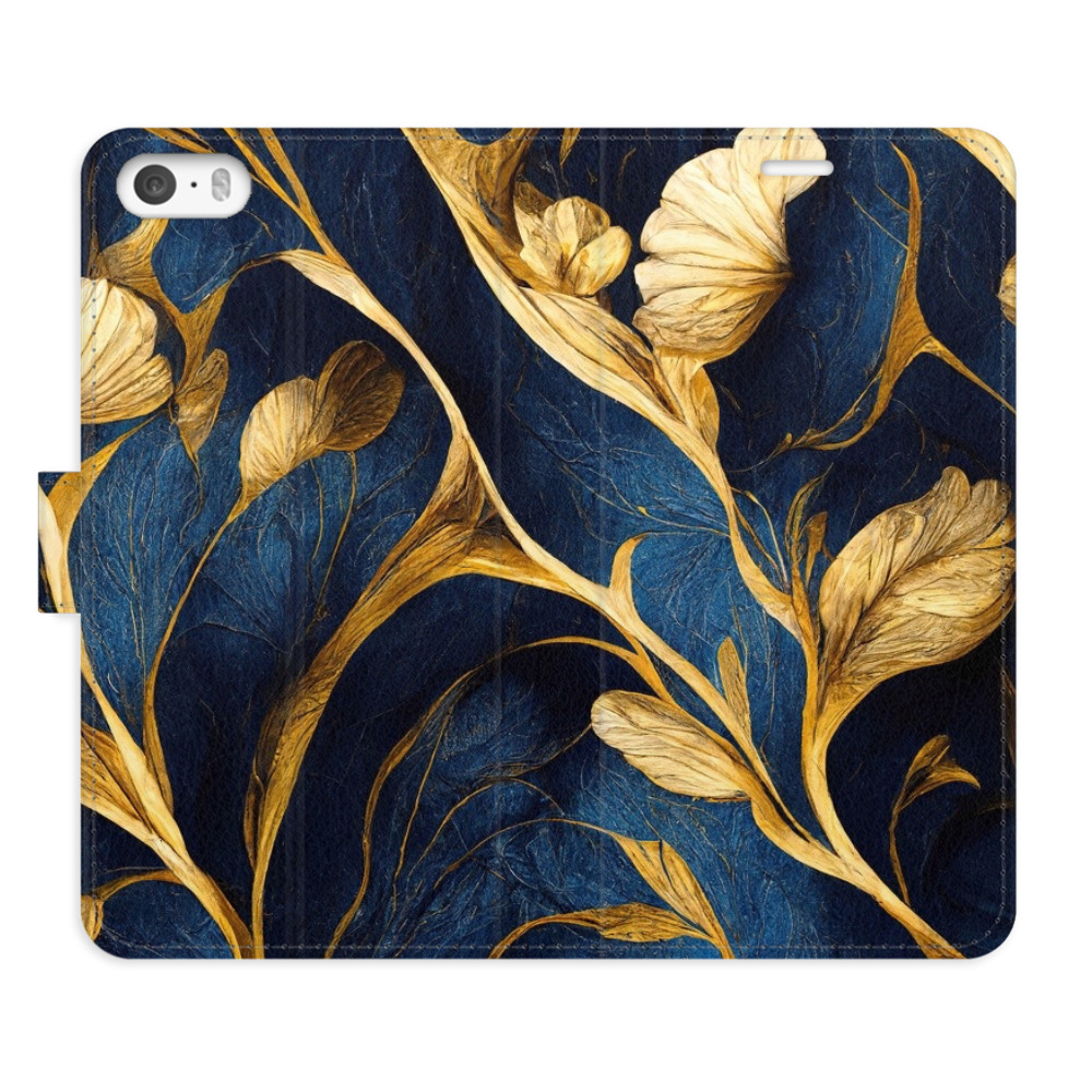 Flipové pouzdro iSaprio - GoldBlue - iPhone 5/5S/SE