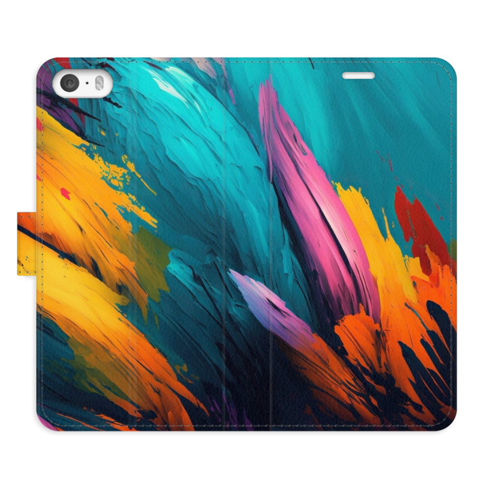 Flipové pouzdro iSaprio - Orange Paint 02 - iPhone 5/5S/SE