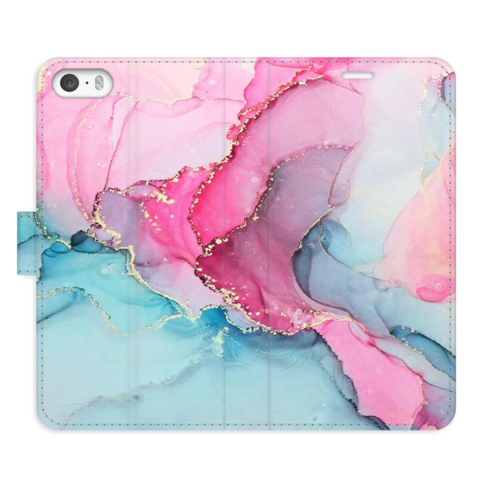 Flipové pouzdro iSaprio - PinkBlue Marble - iPhone 5/5S/SE