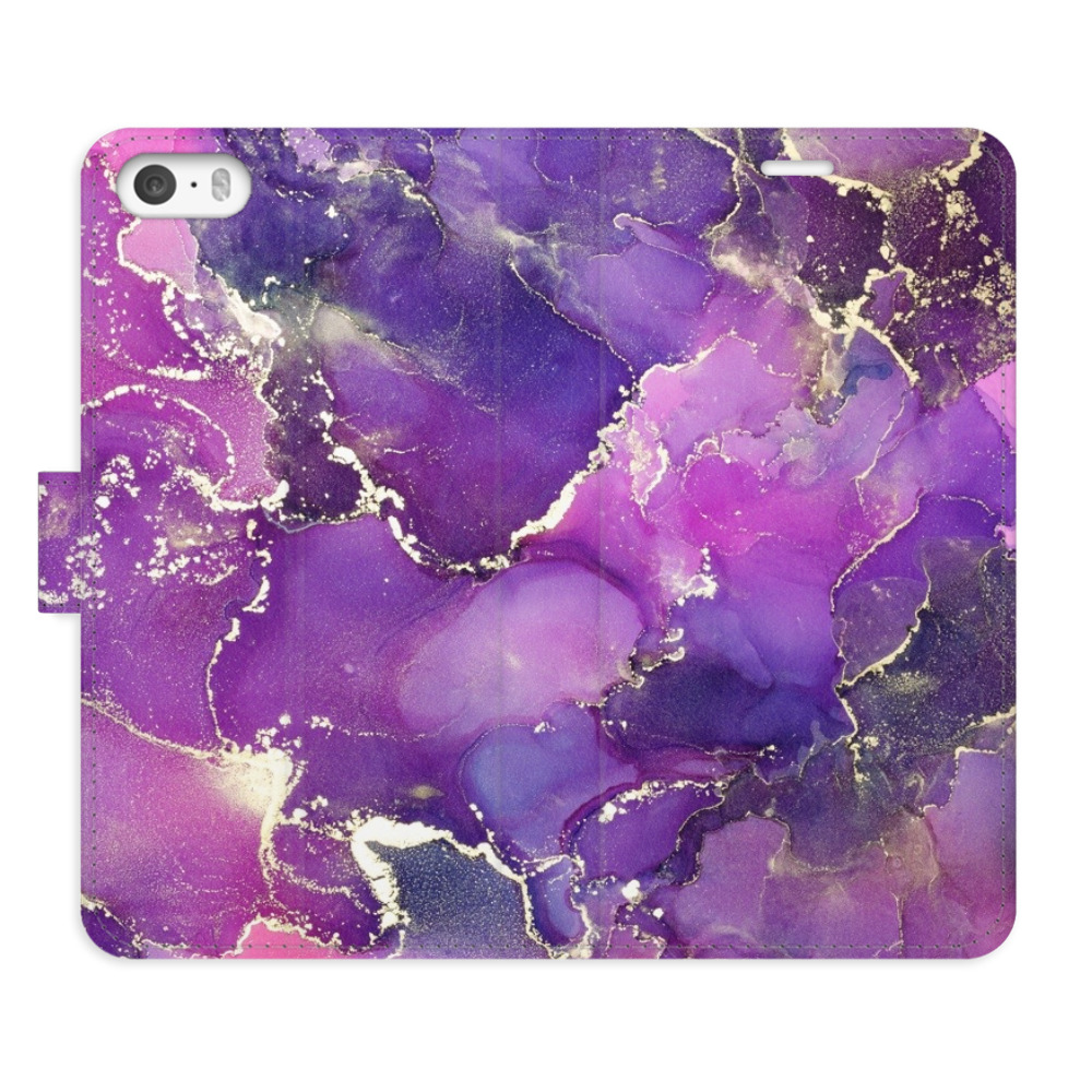 Flipové pouzdro iSaprio - Purple Marble - iPhone 5/5S/SE
