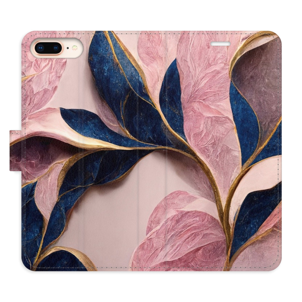 Flipové pouzdro iSaprio - Pink Leaves - iPhone 7 Plus