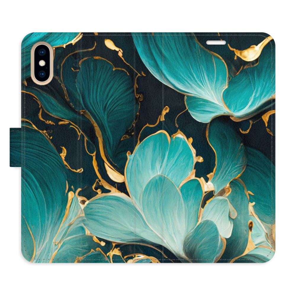 Flipové pouzdro iSaprio - Blue Flowers 02 - iPhone X/XS
