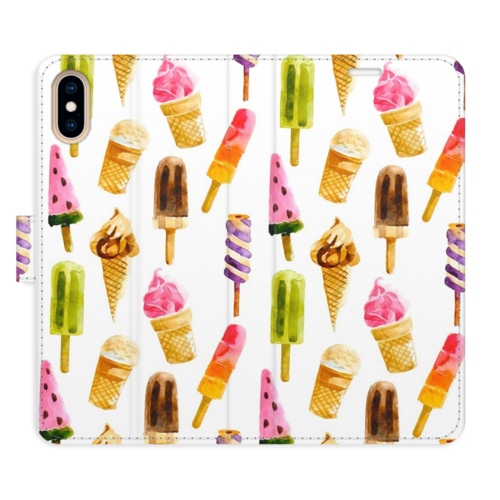 Flipové pouzdro iSaprio - Ice Cream Pattern - iPhone X/XS