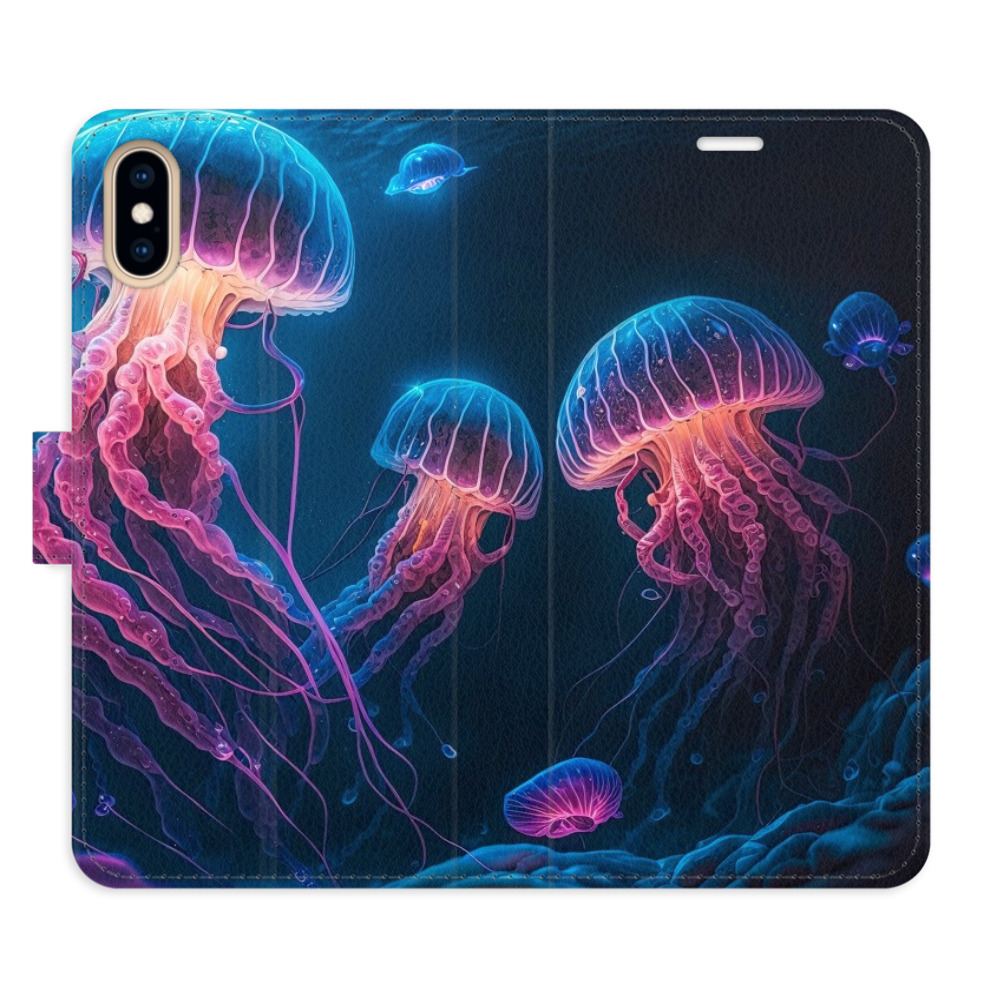 Flipové pouzdro iSaprio - Jellyfish - iPhone X/XS
