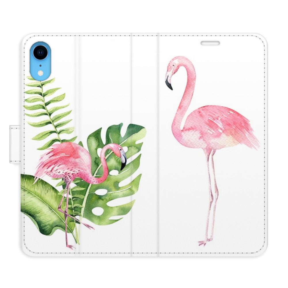 Flipové pouzdro iSaprio - Flamingos - iPhone XR