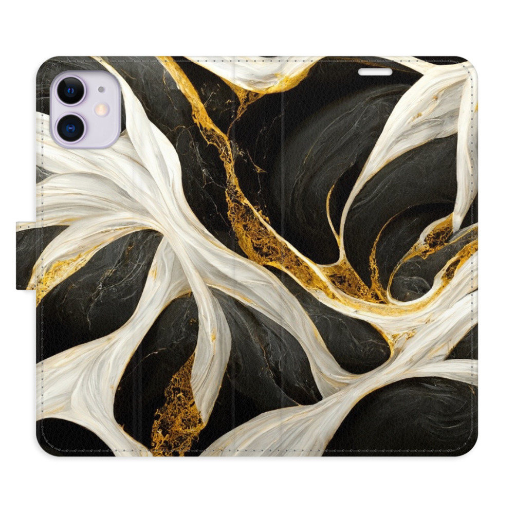 Flipové pouzdro iSaprio - BlackGold Marble - iPhone 11