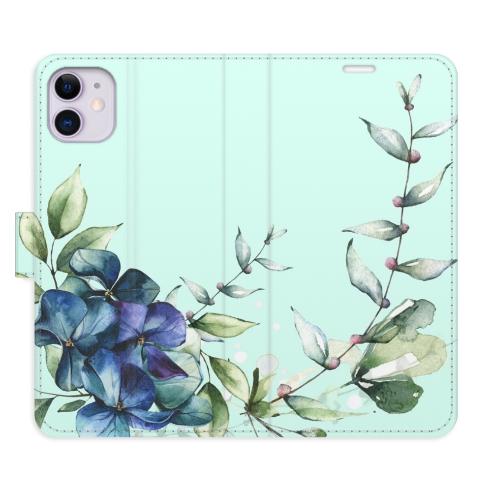 Flipové pouzdro iSaprio - Blue Flowers - iPhone 11
