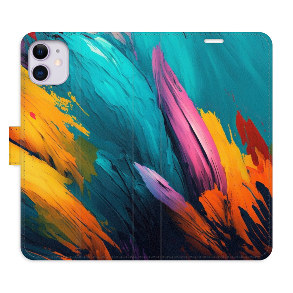 Flipové pouzdro iSaprio - Orange Paint 02 - iPhone 11