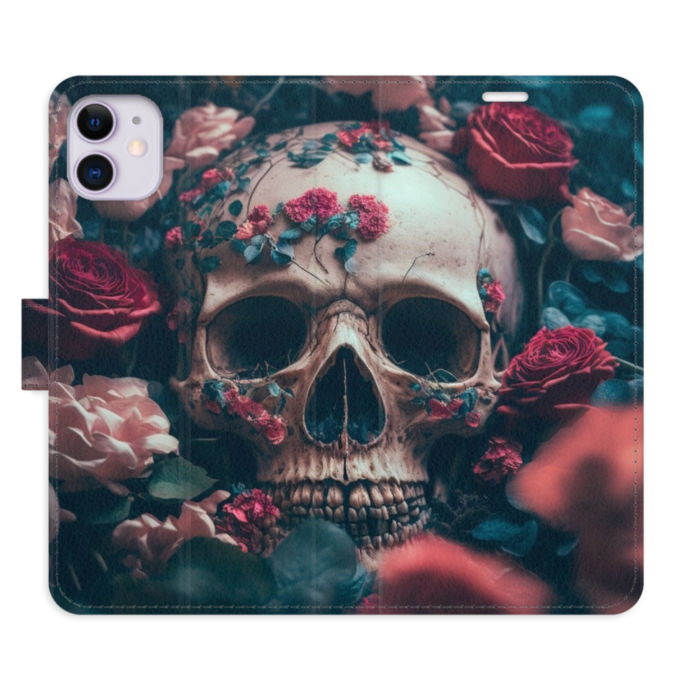 Flipové pouzdro iSaprio - Skull in Roses 02 - iPhone 11