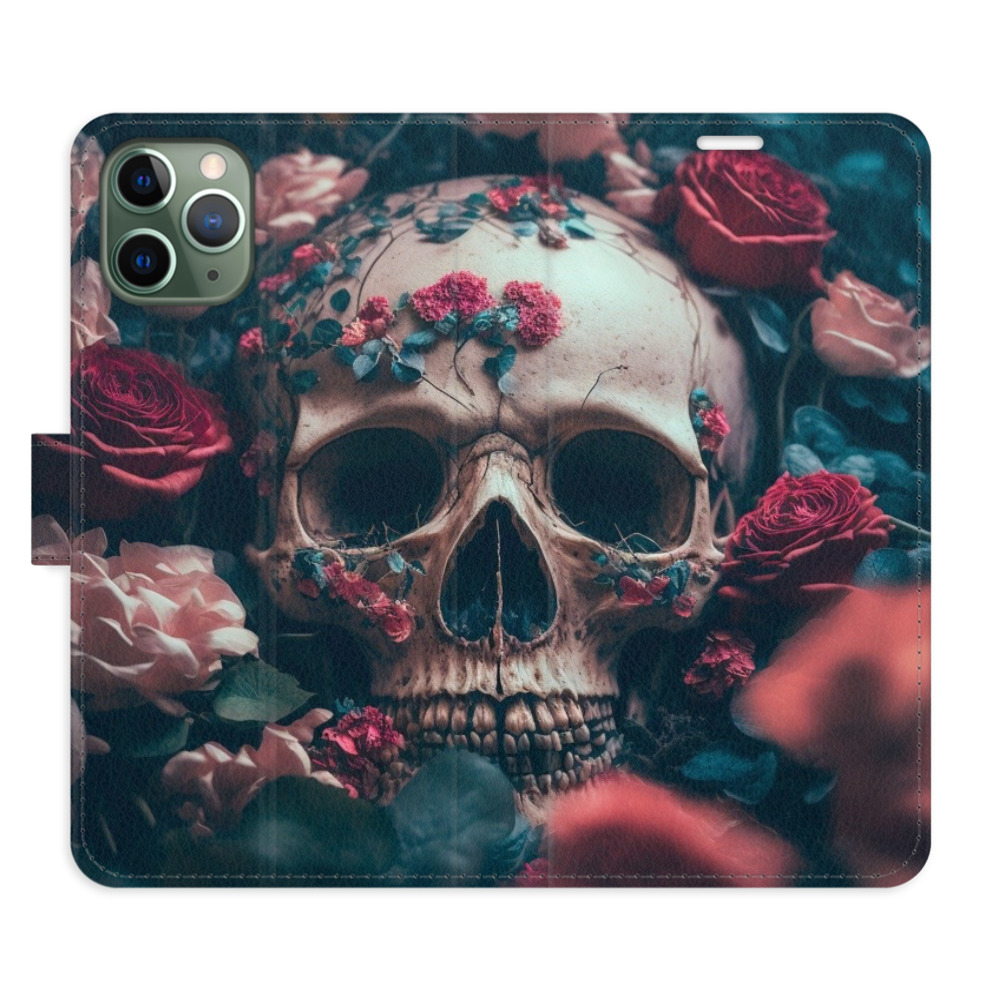 Flipové pouzdro iSaprio - Skull in Roses 02 - iPhone 11 Pro
